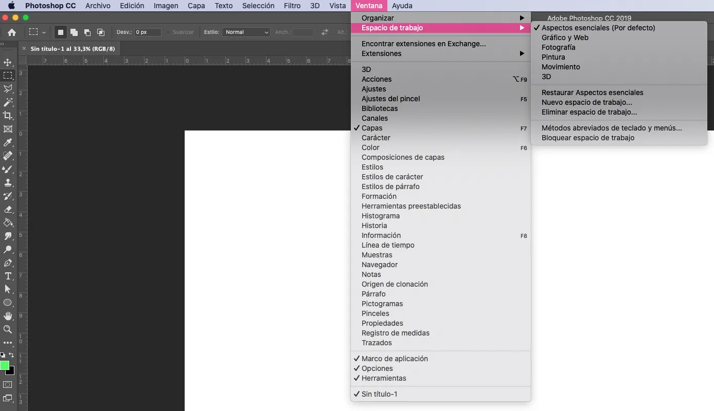 Photoshop - Espacio de trabajo
