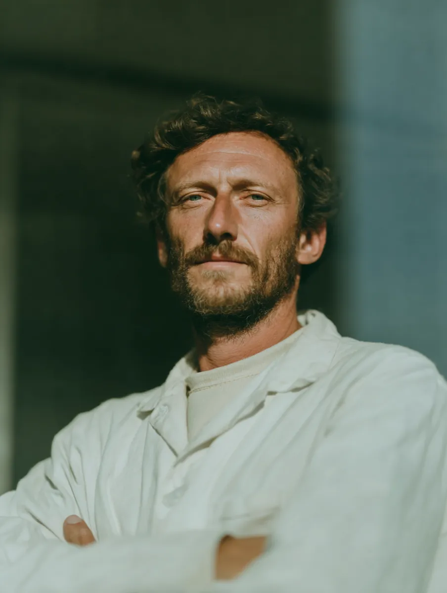 a doctor in a lab coat